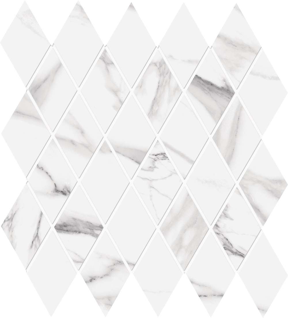 Мозаика Emilceramica (Acif) Tele Di Marmo Losanghe Xl Statuario Michelangelo Lapp EDT5, цвет белый серый, поверхность лаппатированная, ромб, 282x291