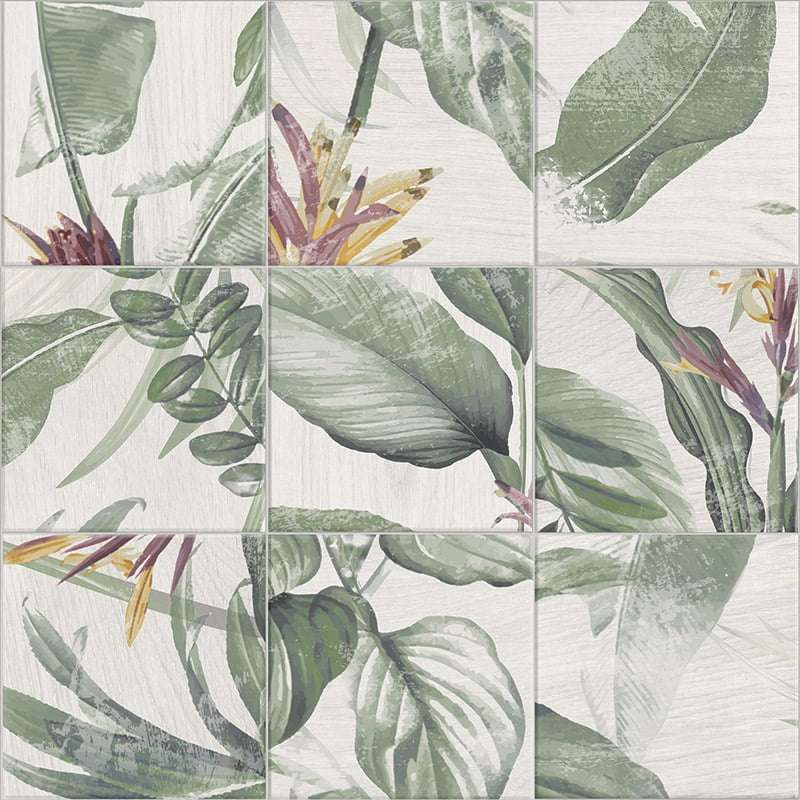 Декоративные элементы Mainzu Bottega Decor Spring Leaves, цвет разноцветный, поверхность матовая, квадрат, 200x200