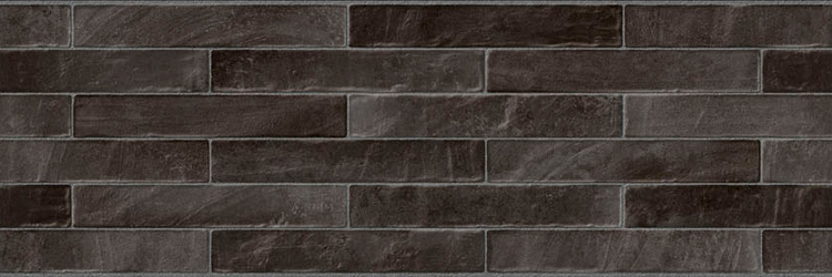 Керамическая плитка Emigres Brick XL Negro, цвет чёрный, поверхность матовая, под кирпич, 250x750