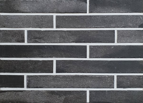 Клинкер Interbau Brick Loft Anthrazit INT576 Riegel, цвет чёрный, поверхность матовая, под кирпич, 40x468