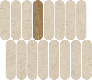 Мозаика Vives London Mosaico Barbican Natural R10, цвет коричневый бежевый, поверхность матовая противоскользящая, прямоугольник, 270x310