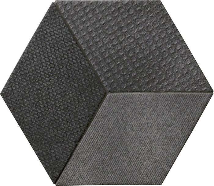 Керамическая плитка Mutina Tex Black RETX05, цвет чёрный, поверхность матовая, прямоугольник, 115x200