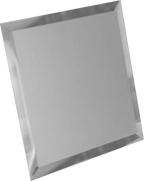 Керамическая плитка ДСТ Квадратная зеркальная серебряная плитка с фацетом 10 мм КЗС1-03, цвет серый, поверхность глянцевая, квадрат, 250x250