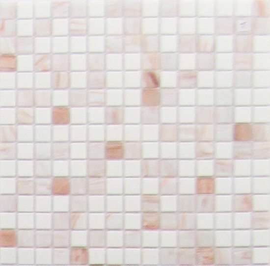 Мозаика Alma Mosaic Растяжки 20 DE604(m) MIX 1 (первый микс), цвет белый бежевый, поверхность глянцевая, квадрат, 327x327