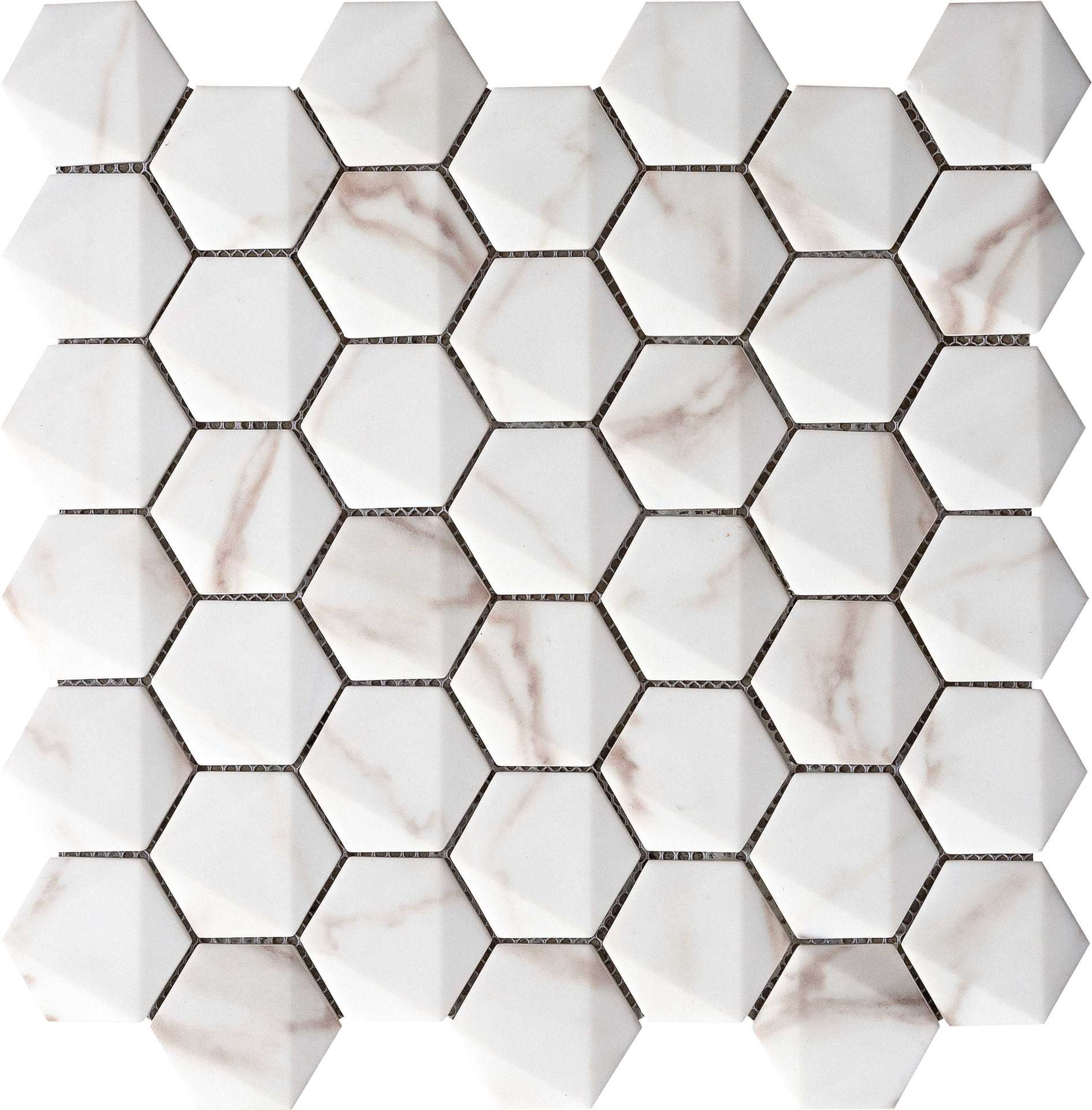 Мозаика Grespania Maritima Hexagonal Calacata 69HE-CA, цвет белый, поверхность матовая, шестиугольник, 300x300