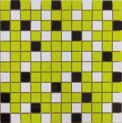 Мозаика Aparici Nordic Mix Lime Mosaic 2,5X2,5, цвет жёлтый, поверхность глянцевая, квадрат, 298x298
