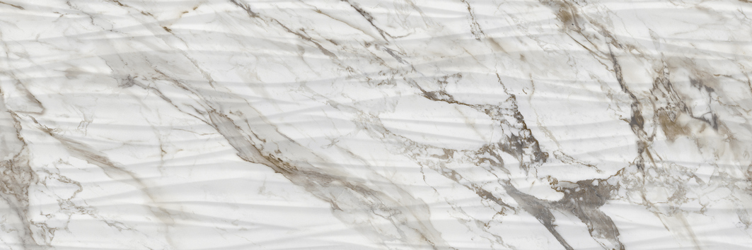 Керамическая плитка Artecera Calacatta Classic Chinos Rectificado AC93100B-F44, цвет белый серый, поверхность глянцевая рельефная, прямоугольник, 300x900