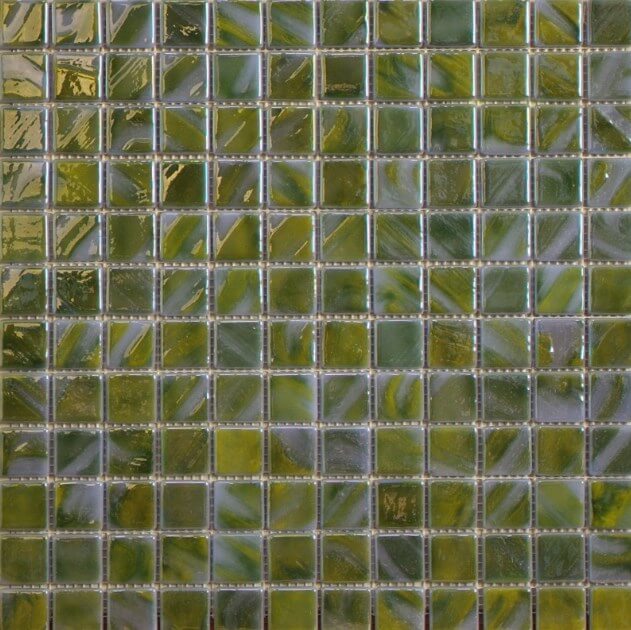 Мозаика Vidrepur Titanium № 741, цвет зелёный, поверхность глянцевая, квадрат, 317x317