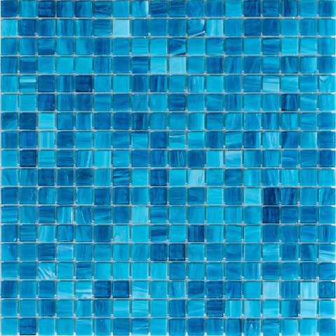 Мозаика Alma Mosaic Misty MN464, цвет синий, поверхность глянцевая, квадрат, 295x295