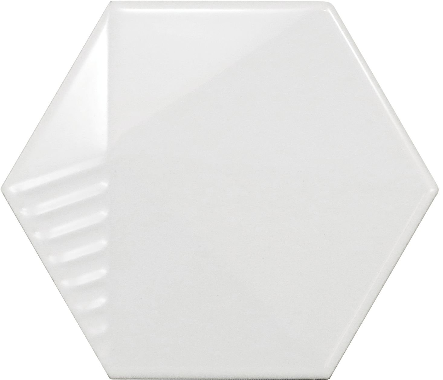 Керамическая плитка Equipe Magical 3 Umbrella White 23069, цвет белый, поверхность глянцевая 3d (объёмная), шестиугольник, 107x124