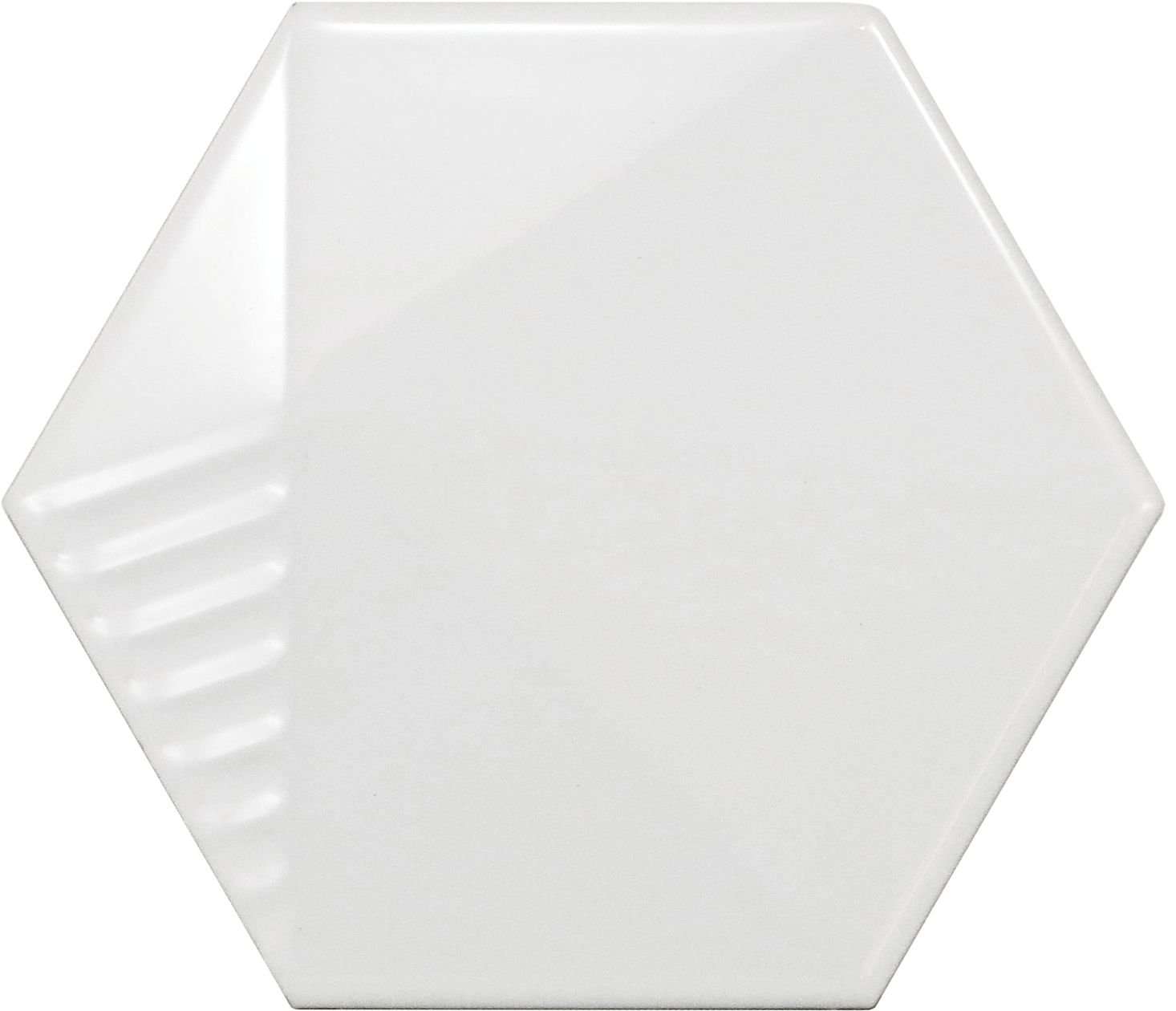 Керамическая плитка Equipe Magical 3 Umbrella White 23069, цвет белый, поверхность глянцевая 3d (объёмная), шестиугольник, 107x124