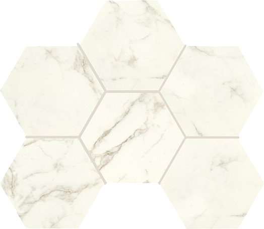 Декоративные элементы Piemme Marmi-Reali Mat Esagono Statuario Gold 00408, цвет бежевый, поверхность матовая, шестиугольник, 290x415