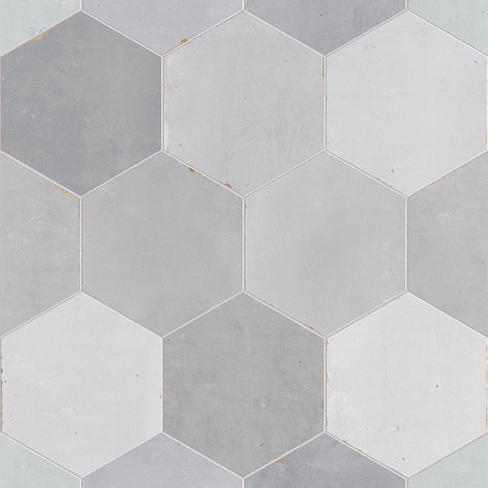 Керамическая плитка L'Antic Colonial Sadasi Sale L138001431, цвет серый, поверхность матовая, шестиугольник, 120x140