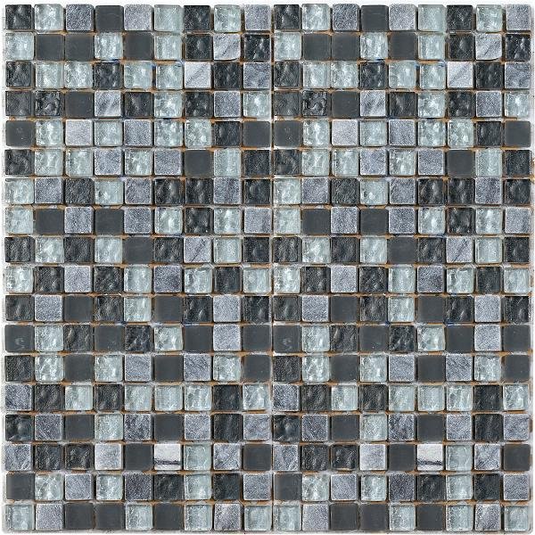 Мозаика Intermatex Lagos Negro, цвет серый, поверхность глянцевая, квадрат, 300x300