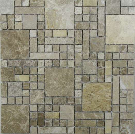 Мозаика Bonaparte Bonaparte Tetris, цвет бежевый, поверхность полированная, квадрат, 305x305