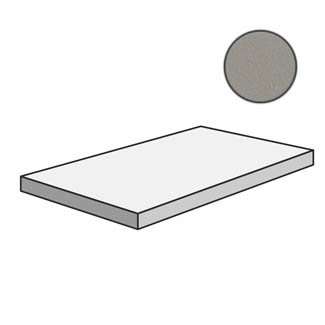 Ступени Mutina Dechirer Angolare corner tile SX Grigio PUDN117, цвет серый, поверхность матовая, прямоугольник с капиносом, 330x1200