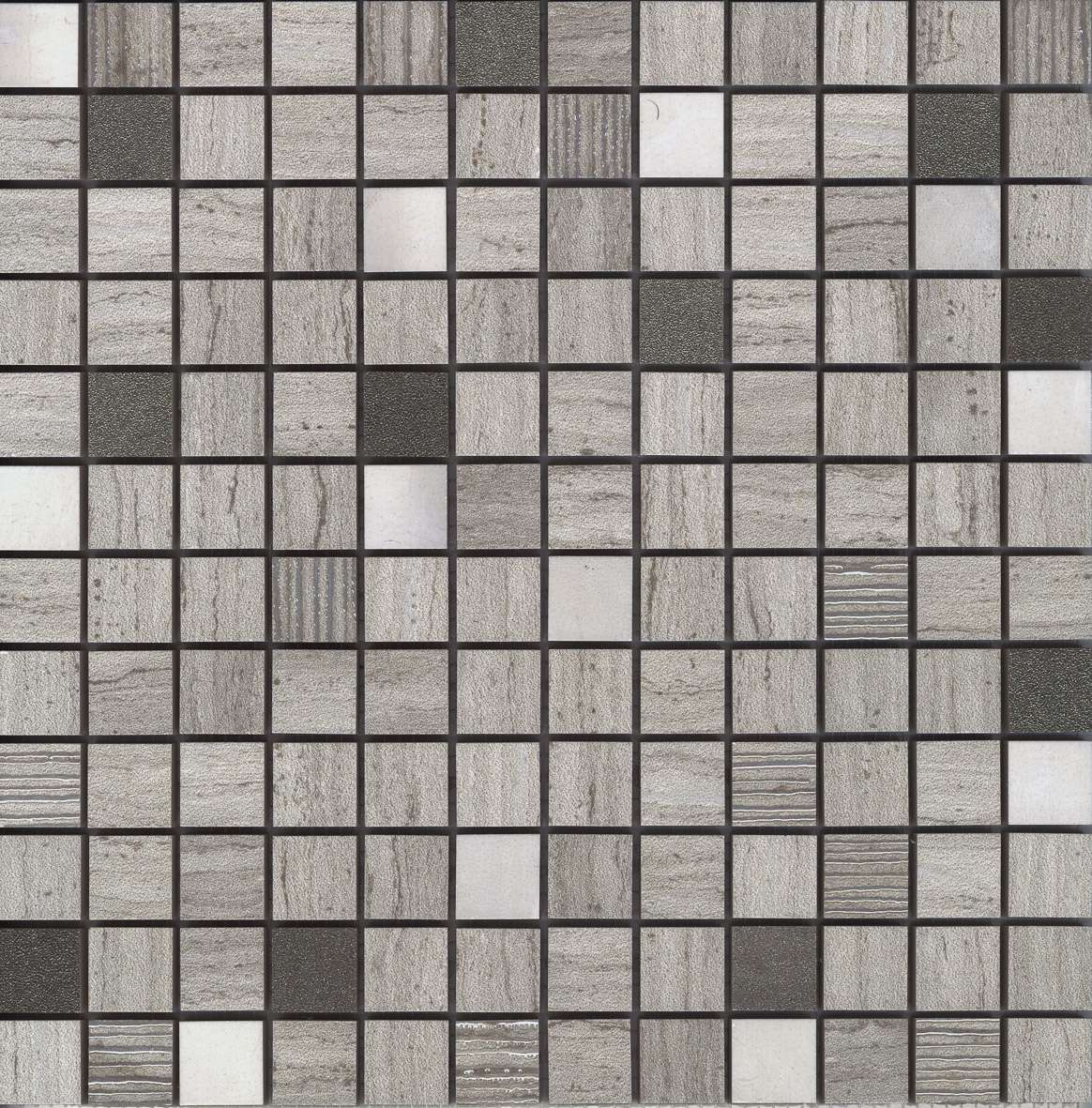 Мозаика Aparici Marbox Serpentine Mos Dec 2,5X2,5, цвет серый, поверхность матовая, квадрат, 298x298