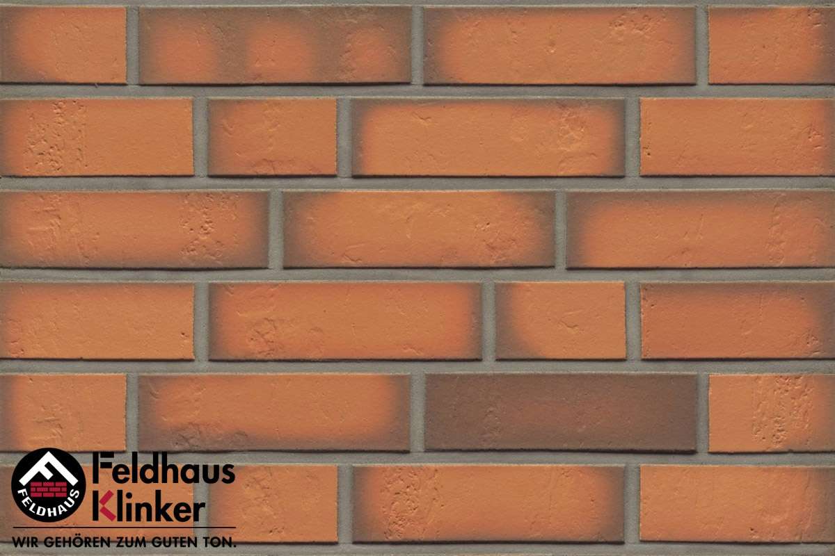 Клинкер Feldhaus Klinker Accudo Terracotta Vivo R718NF14, цвет оранжевый, поверхность матовая, под кирпич, 71x240