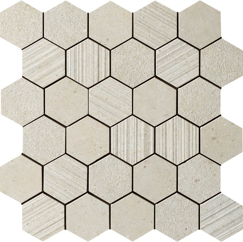 Мозаика Impronta Silver Grain Beige Mos.Esagonetta Mix SI02MESM, цвет бежевый, поверхность натуральная, шестиугольник, 300x310