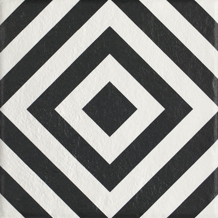 Керамическая плитка Paradyz Modern Theme B, цвет чёрно-белый, поверхность матовая, квадрат, 198x198