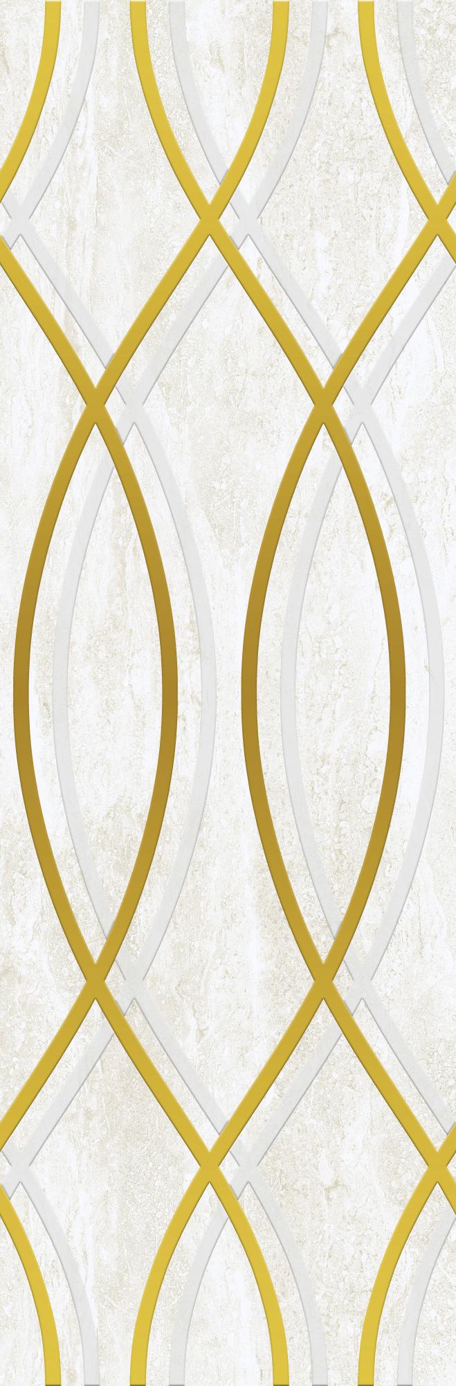 Декоративные элементы Eurotile Lia Light Decor, цвет слоновая кость жёлтый, поверхность глянцевая, прямоугольник, 295x895