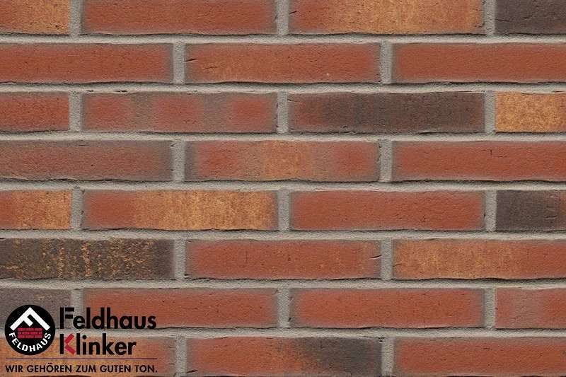 Клинкер Feldhaus Klinker Vascu Carmesi Legoro R744DF14, цвет терракотовый, поверхность матовая, под кирпич, 52x240