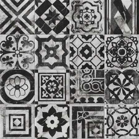 Декоративные элементы Serenissima Magistra Decoro Mix Paonazzetto 1063935, цвет чёрно-белый, поверхность натуральная, квадрат, 200x200