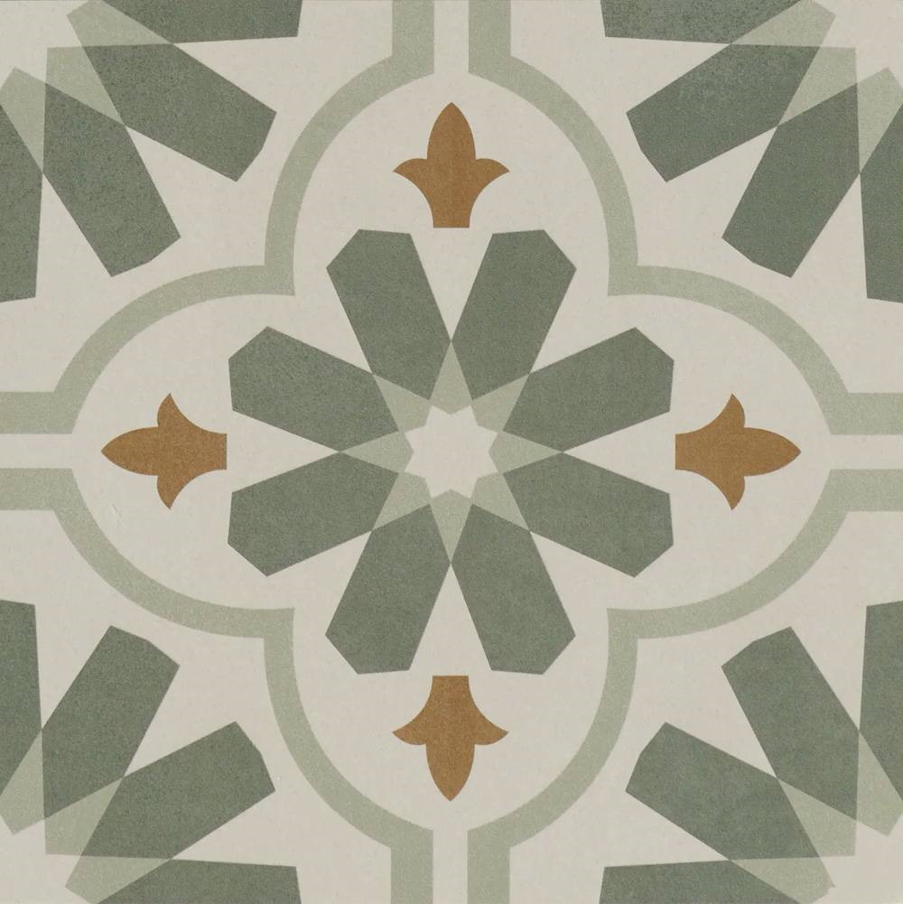 Керамогранит Revigres Locus Quilt Green Soft Grip, цвет зелёный, поверхность матовая противоскользящая, квадрат, 300x300