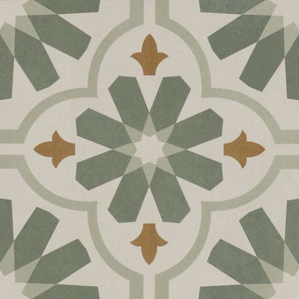 Керамогранит Revigres Locus Quilt Green Soft Grip, цвет зелёный, поверхность матовая противоскользящая, квадрат, 300x300