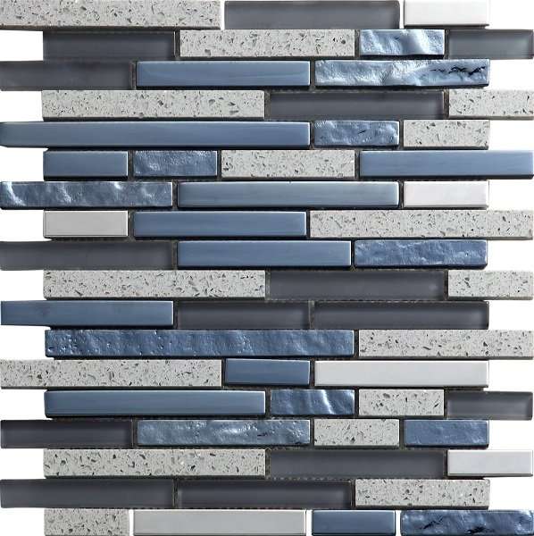 Мозаика Intermatex Quartz Grey, цвет серый, поверхность глянцевая, квадрат, 300x300