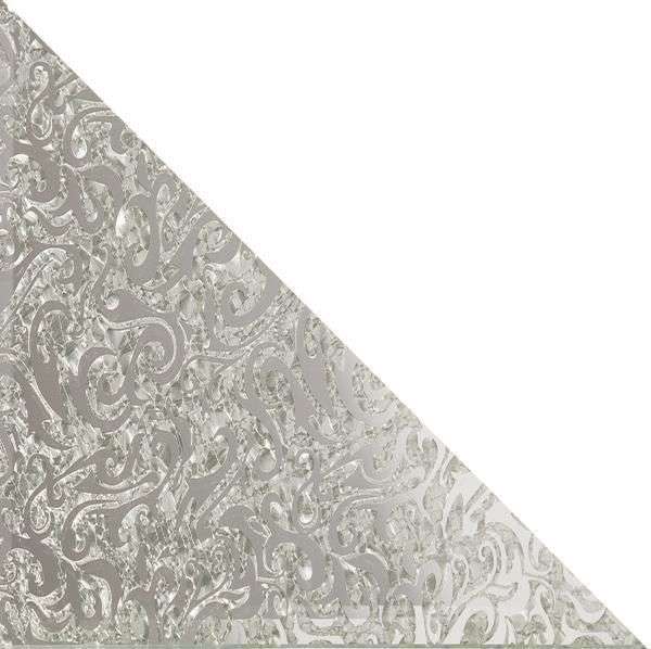 Декоративные элементы ДСТ Треугольная зеркальная серебряная плитка Алладин-3 ТЗСАл-3, цвет серый, поверхность глянцевая, квадрат, 250x250