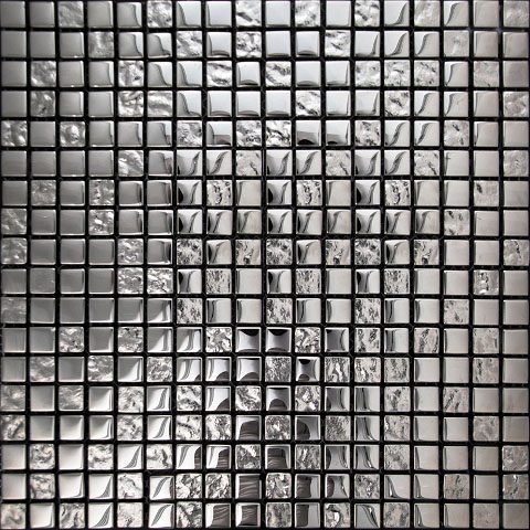 Мозаика Natural Mosaic Hi-tech HTC-001-15 (Стекло), цвет металлик, поверхность глянцевая, квадрат, 298x298