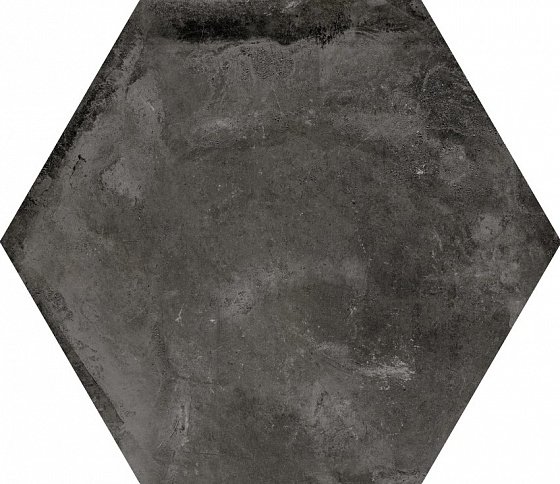 Керамогранит Equipe Urban Hexagon Dark 23515, цвет чёрный тёмный, поверхность матовая, шестиугольник, 254x292
