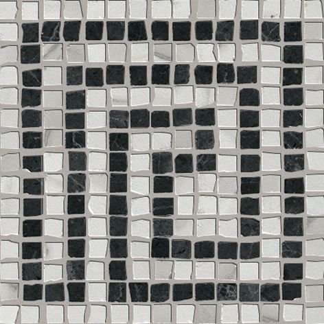Вставки Fap Roma Angolo Greca Statuario Grafite Mosaico fMAQ, цвет чёрно-белый, поверхность полированная, квадрат, 200x200