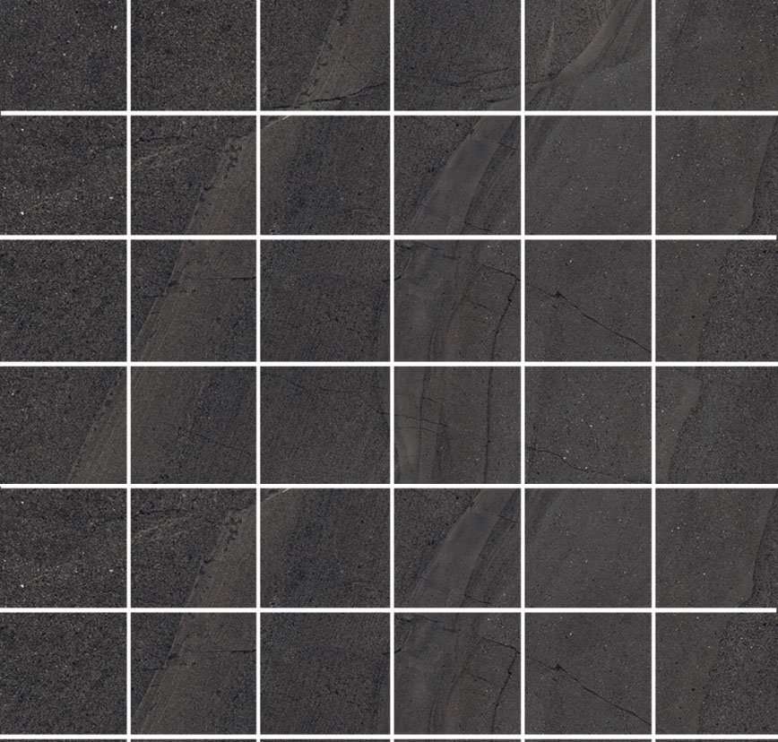 Мозаика Impronta Nordic Stone Mosaico Finlandia NT053MA, цвет чёрный, поверхность матовая, квадрат, 300x300