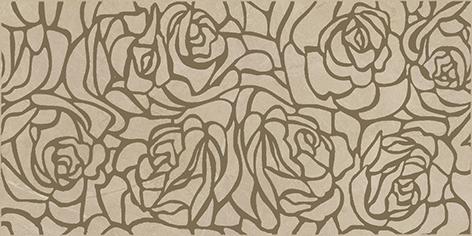 Декоративные элементы Laparet Serenity rosas коричневый 08-03-15-1349, цвет коричневый, поверхность глянцевая, прямоугольник, 200x400