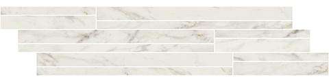 Мозаика Cerim Exalt Magic White Modulo Listello Sfalsato Mix 760944, цвет белый бежевый, поверхность лаппатированная натуральная, прямоугольник, 150x600