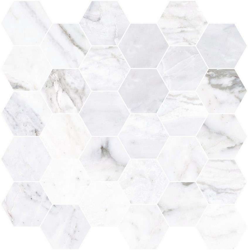 Мозаика Vallelunga Nova Esagon T30 Lusso 6001224, цвет серый, поверхность полированная, шестиугольник, 330x330