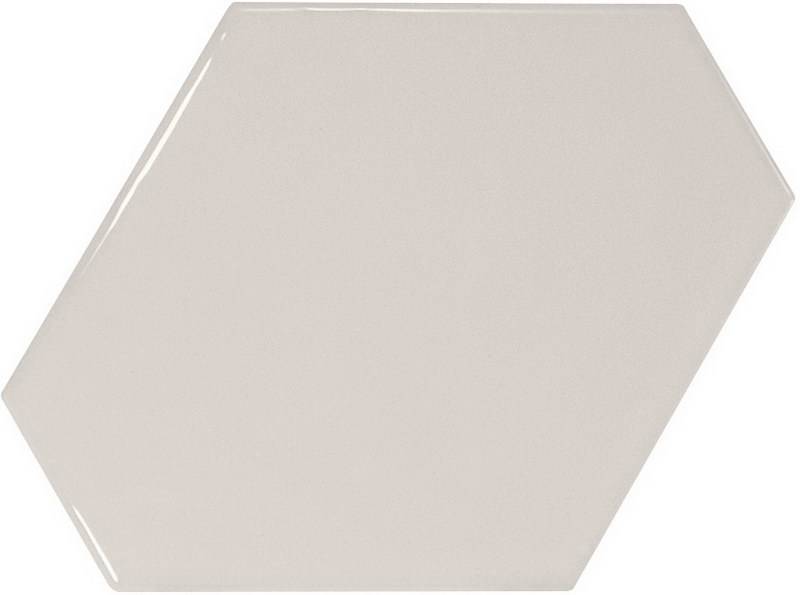 Керамическая плитка Equipe Scale Benzene Light Grey 23828, цвет серый, поверхность глянцевая, шестиугольник, 108x124