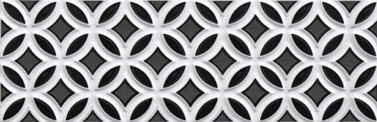 Декоративные элементы Heralgi Patchwork Dec.1 3D White, цвет чёрно-белый, поверхность глянцевая 3d (объёмная), прямоугольник, 100x300