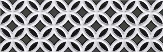 Декоративные элементы Heralgi Patchwork Dec.1 3D White, цвет чёрно-белый, поверхность глянцевая 3d (объёмная), прямоугольник, 100x300