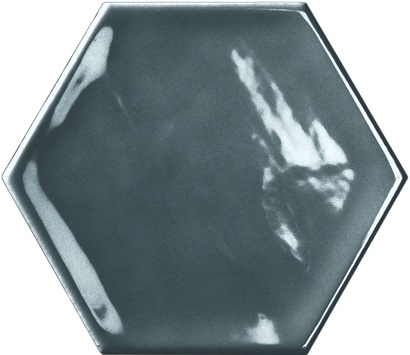 Керамическая плитка Bestile Bondi Hexagon Ocean, цвет синий, поверхность матовая, шестиугольник, 110x125