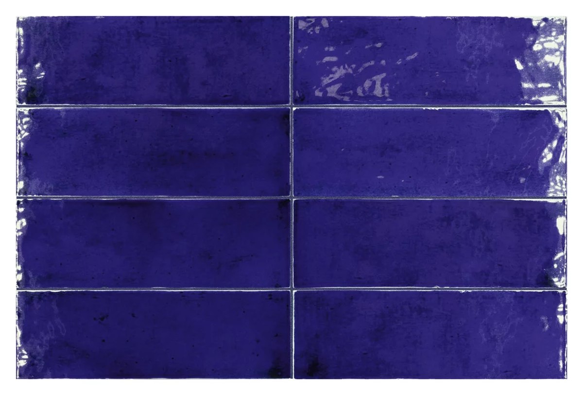 Керамогранит Equipe Fango Cobalt Gloss 30681, цвет фиолетовый, поверхность глянцевая, под кирпич, 50x150