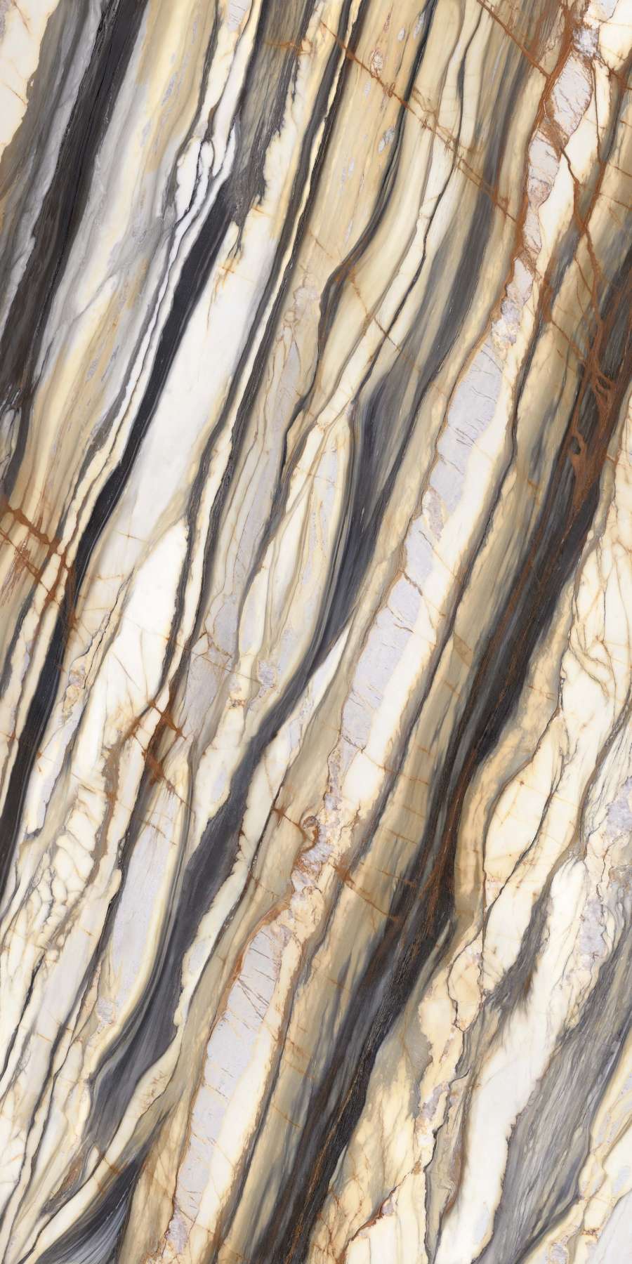 Широкоформатный керамогранит ABK Calacatta Oyster Gold Slab B 12mm Lux PF60011890, цвет чёрно-белый, поверхность полированная, прямоугольник, 1635x3230