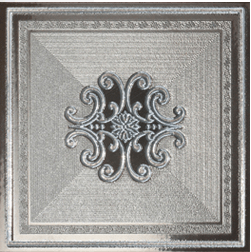 Декоративные элементы Settecento Ermitage Decoro Finitura Impero Lux Nero Platinum, цвет чёрный, поверхность глянцевая, квадрат, 250x250