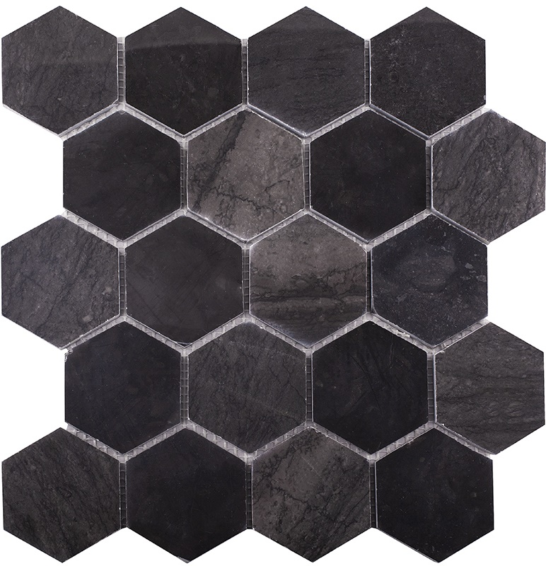 Мозаика Starmosaic Wild Stone Hexagon VBsP, цвет чёрный, поверхность полированная, шестиугольник, 305x305