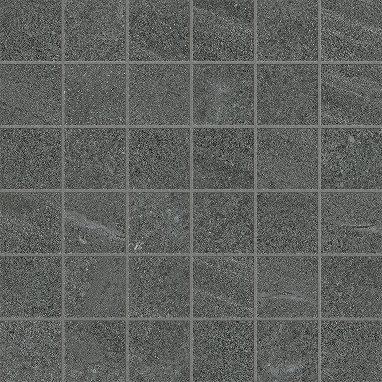 Мозаика Coliseumgres Contea Grey Mosaico 610110001126, цвет чёрный, поверхность матовая, квадрат, 300x300