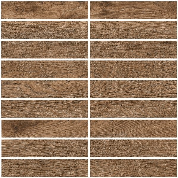 Мозаика Grasaro Italian Wood G-252/SR/m11, цвет коричневый, поверхность структурированная, квадрат, 307x307