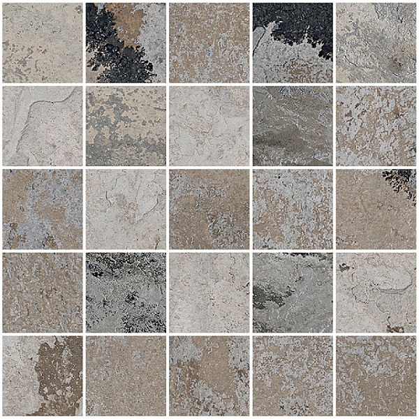 Мозаика Sant Agostino Metastone Mosaico Fog CSAMMSFO30, цвет серый тёмный, поверхность натуральная, квадрат, 300x300