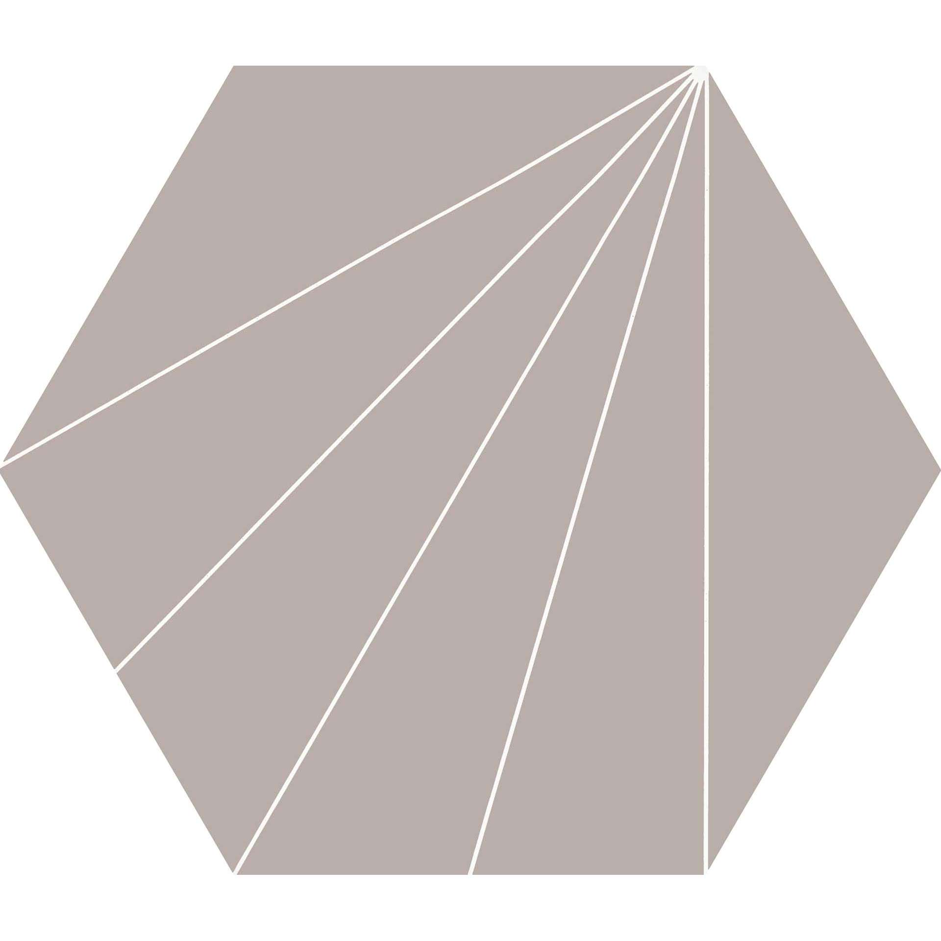Керамогранит Ornamenta Electra Ray Taupe EL40RT, цвет серый, поверхность матовая, шестиугольник, 340x400